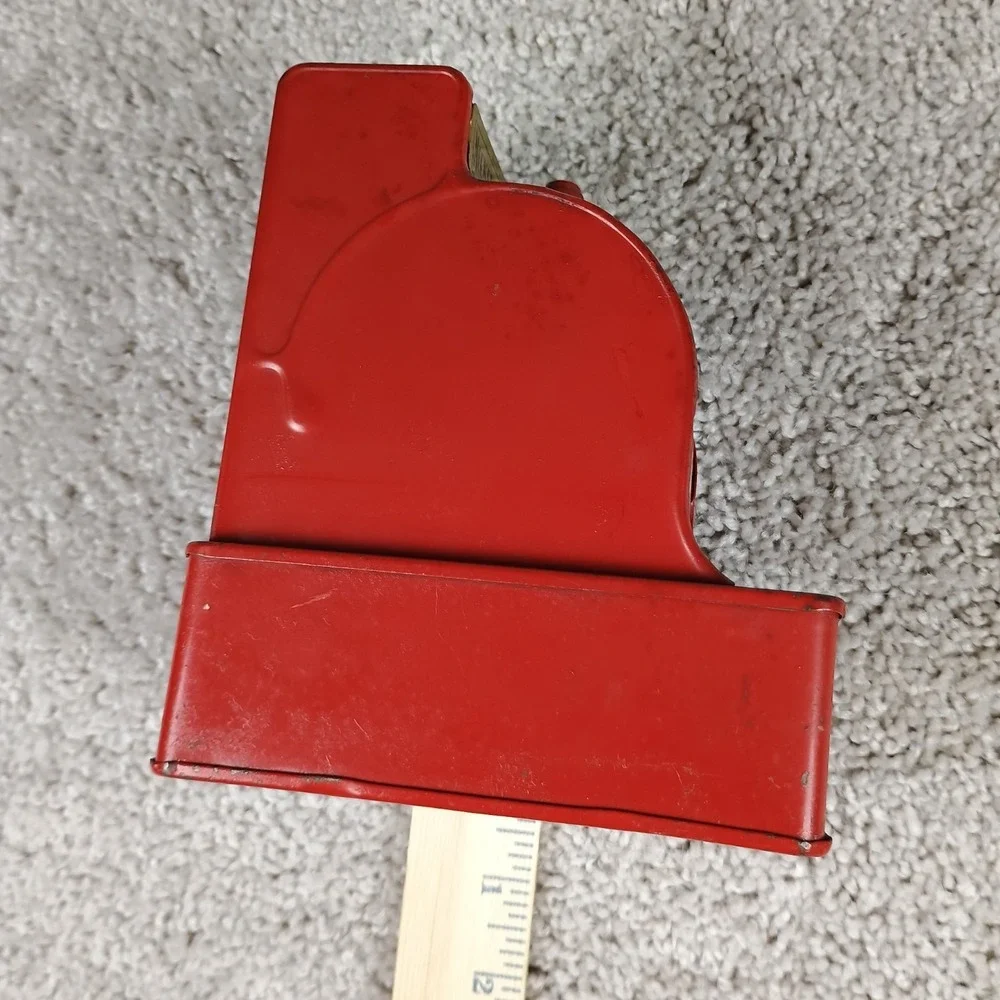 Vintage 1960s Uncle Sam's 3 Coin Register Bank Red Metal Cash Register Works
